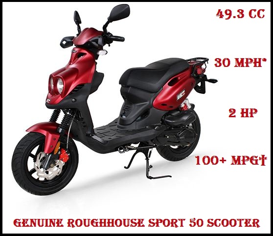 Genuine Roughhouse Sport 50 Scooter Price, Specs, Review, Top Speed, Seat Height, Weight, Horsepower, Mileage, Features, Overview