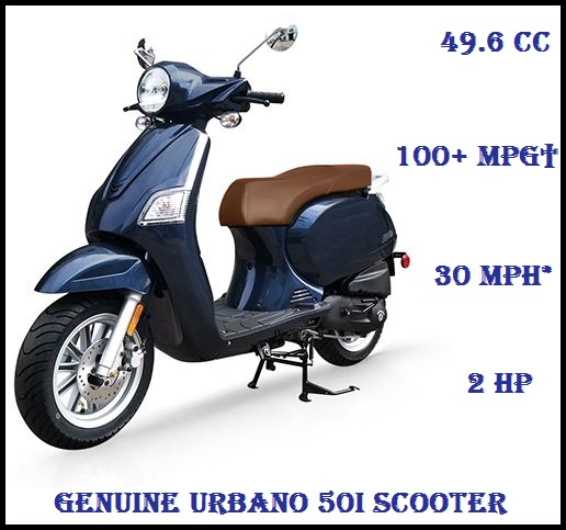 Genuine Urbano 50i Scooter Price, Specs, Review, Top Speed, Seat Height, Weight, Horsepower, Mileage, Features, Overview